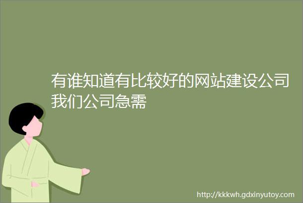 有谁知道有比较好的网站建设公司我们公司急需