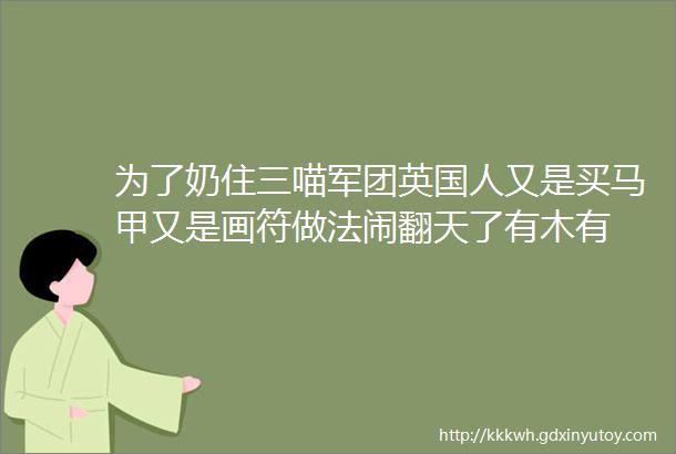 为了奶住三喵军团英国人又是买马甲又是画符做法闹翻天了有木有